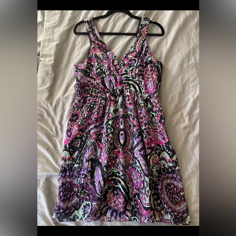 Tibi Metallic Paisley Print Cocktail Dress - size 12